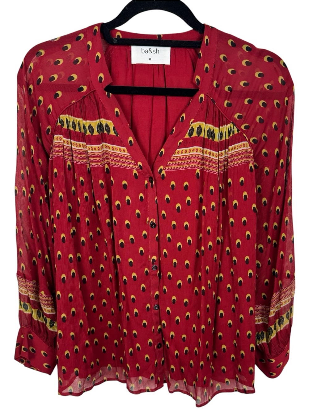 Ba&sh Elegant Carmin Women's Burgundy Blouse Top size XS